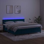 vidaXL Sommier à lattes de lit avec matelas LED Bleu foncé 180x200 cm