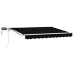 vidaXL Cadre de store manuel avec LEDs Noir et Blanc 3 5 x 2 5 m