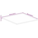vidaXL Dessus de table 60x60x1 5 cm carré bois massif de récupération