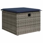 vidaXL Salon de jardin avec coussins 7 Pièces gris résine tressée
