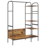 vidaXL Porte-vêtements avec étagères Vieux bois 120x44x160 cm Bois d'ingénierie