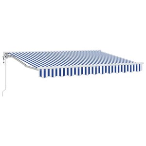 vidaXL Auvent rétractable électrique Bleu et Blanc 3 5 x 2 5 m