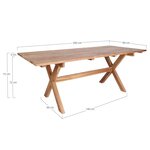 Table de jardin en teck 200 x 90 cm + 6 chaises