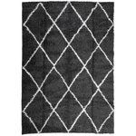 vidaXL Tapis shaggy à poils longs moderne noir et crème 160x230 cm