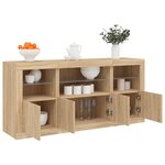 vidaXL Buffet avec lumières LED chêne sonoma 142 5x37x67 cm