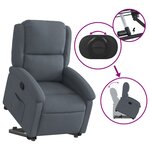 vidaXL Fauteuil inclinable Gris foncé Velours