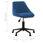 vidaXL Chaise pivotante de bureau Bleu Velours