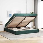 vidaXL Cadre de lit Vert foncé 180 x 200 cm Velours