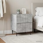 vidaXL Cabinet de chevet 2 Pièces Gris béton 43 x 34 5 x 49 5 cm