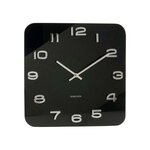 Horloge carrée vintage en verre 35 cm noir
