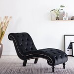 vidaXL Chaise longue Noir Velours