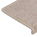 vidaXL Tapis d'escalier 30 pièces 65 x 21 x 4 cm Taupe Bordure rectangulaire