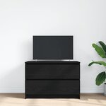 vidaXL Meuble TV noir 80x35x54 cm bois d'ingénierie