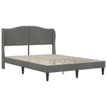 vidaXL Cadre de lit avec tête de lit Gris foncé 140 x 190 cm Velours