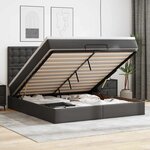 vidaXL Cadre de lit ottoman avec matelas noir 180x200 cm similicuir
