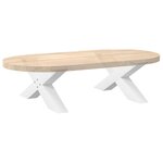 vidaXL Pieds de table basse en forme de X  2 pièces  blanc  70 x (30-31) cm  acier