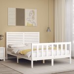 vidaXL Cadre de lit sans matelas blanc bois de pin massif