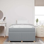 vidaXL Cadre de lit avec matelas Gris clair 120 x 190 cm tissu