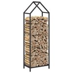 vidaXL Portant de bois chauffage noir 40x25x120 cm