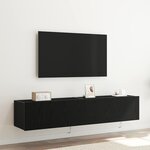 vidaXL Meuble TV mural Chêne noir 80 x 35 x 31 cm Bois d'ingénierie