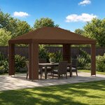 vidaXL Pavillon 4 × 3 m Marron Polyester et Acier 190 gsm