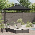 vidaXL Parasol banane à mât déporté Noir 294 x 294 x 248 cm