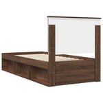 vidaXL Cadre de lit Chêne brun 90 x 200 cm Bois de pin massif