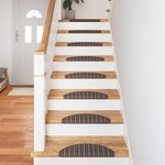 vidaXL Tapis d'escalier auto-adhésifs 15 Pièces Marron 56 x 17 x 3 cm