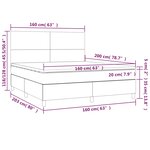 vidaXL Sommier à lattes de lit et matelas et LED Gris foncé 160x200 cm