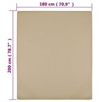 vidaXL Draps-housses Jersey 2 Pièces Taupe 180x200 cm Coton