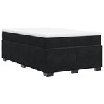 vidaXL Sommier à lattes de lit avec matelas noir 120x190 cm velours