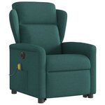 vidaXL Fauteuil inclinable de massage électrique Vert foncé Tissu