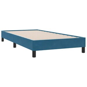 vidaXL Cadre de lit sans matelas bleu foncé 100x220 cm velours