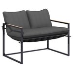vidaXL Ensemble de canapé de jardin Noir et anthracite Acier