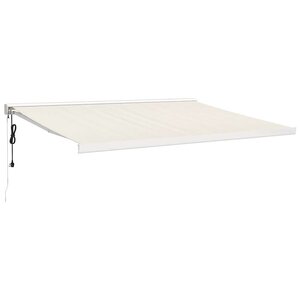 vidaXL Auvent rétractable crème 4x3 m tissu et aluminium