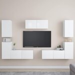 vidaXL Ensemble de meubles TV 7 Pièces Blanc Bois d'ingénierie