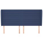 vidaXL Tête de lit avec oreilles Bleu 163x23x118/128 cm Tissu