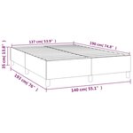 vidaXL Cadre de lit à ressorts marron foncé 140x190 cm tissu