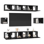 vidaXL Ensemble meuble TV 8 Pièces Chêne noir Bois d'ingénierie