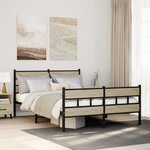 vidaXL Cadre de lit en métal sans matelas chêne sonoma 140x200 cm