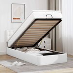 VidaXL Cadre de lit ottoman avec matelas blanc pur 90x190cm similicuir