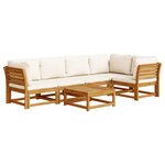 vidaXL Salon de jardin 6 Pièces avec coussins bois d'acacia solide