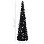vidaXL Sapin de Noël artificiel escamotable noir 150 cm PET