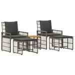 vidaXL Ensemble de meubles d'extérieur 5 Pièces Noir et Gris foncé