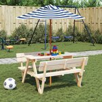 vidaXL Parasol de jardin pour enfants avec poteau en bois Ø120x140 cm