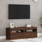 vidaXL Meubles TV 2 Pièces avec lumières LED Chêne marron 60x35x40 cm