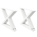 vidaXL Pieds de table basse 2 pièces Blanc 60 x (30-31 3) cm Acier