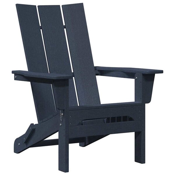 vidaXL Chaise Adirondack pliante Bleu marine 74.5 x 80.5 x 90cm
