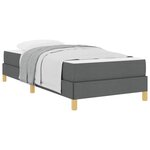 vidaXL Lit à ressorts avec matelas Gris foncé 90 x 200 cm tissu