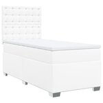 vidaXL Sommier à lattes de lit avec matelas Blanc 100x200cm Similicuir